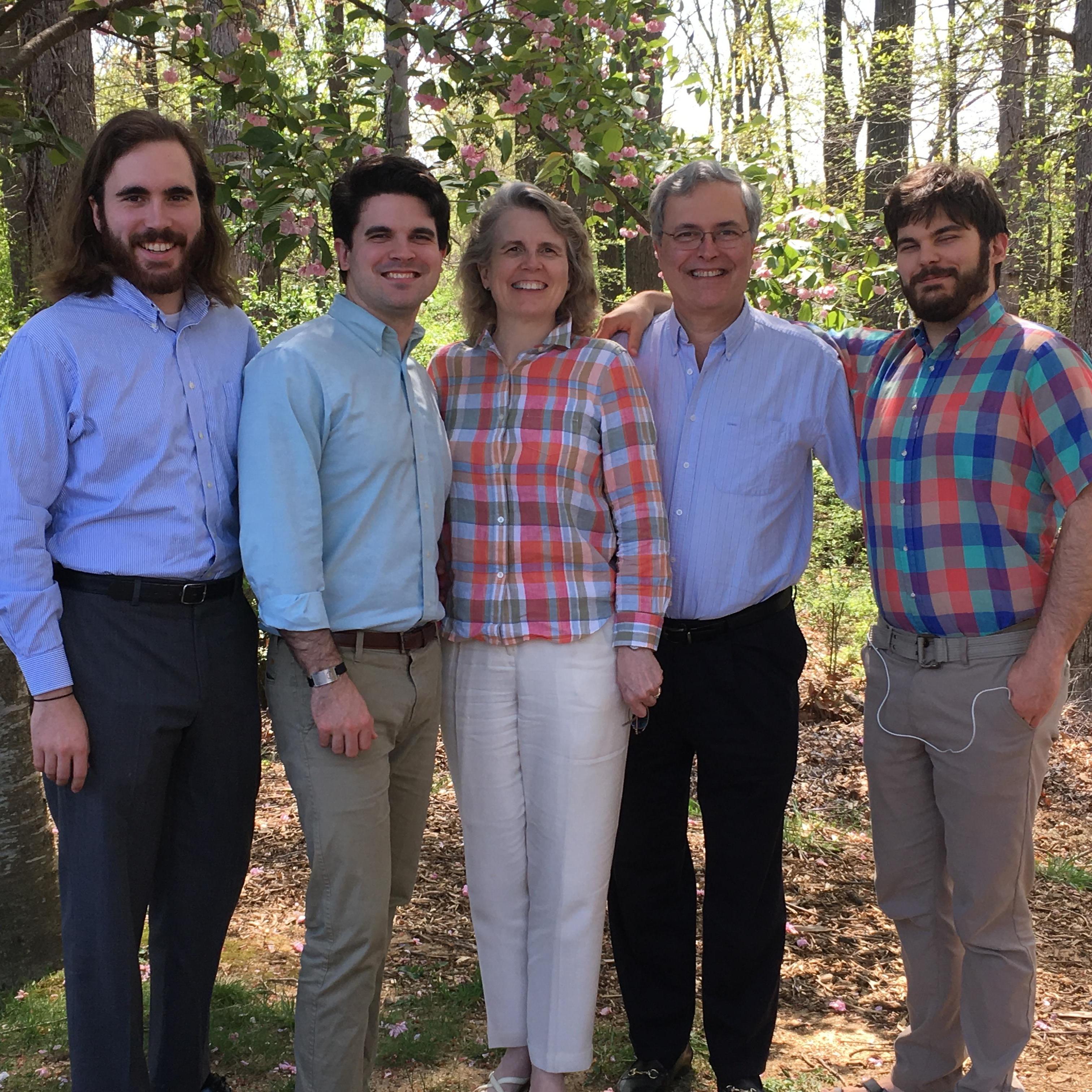 Kevin with his parents and brothers before Easter Mass!