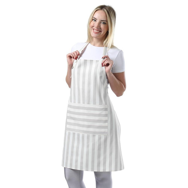 TOSHEX Kitchen Apron Waterdrop Resistant Cotton Apron with adjustable Aprons for Women with Pockets Cooking Apron Chef Apron for Men (1, Gray)