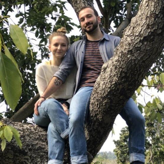 Our first "couple photo" in 2019. Bryn and Soc sittin on a tree, K-I-S-S-I-N-G!