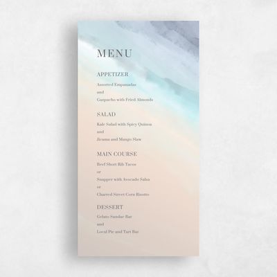 Purple Destination Wedding Menu - Chelan