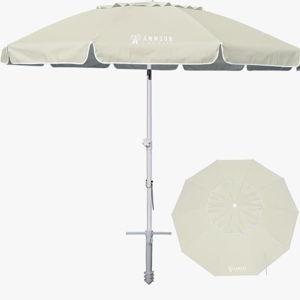 AMMSUN Large Beach Umbrella with Sand Anchor