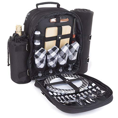 Plush Picnic - Picnic Backpacks (Four Person Black)