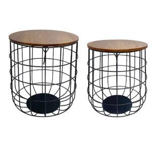 Black Indoor/Outdoor Round Wood Plant Stand