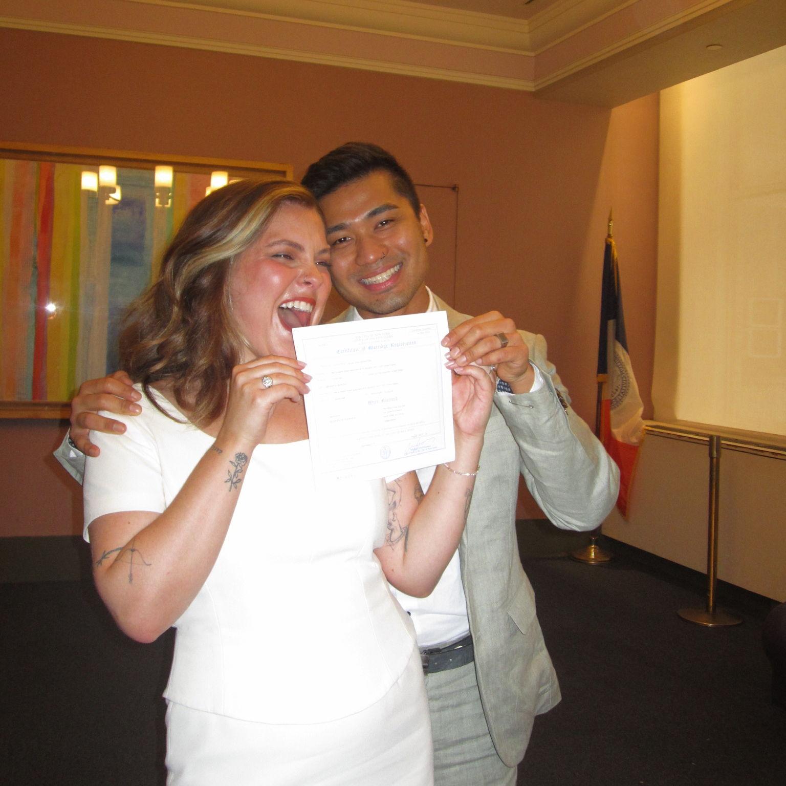 A courthouse ceremony in New York City to start the wedding festivities