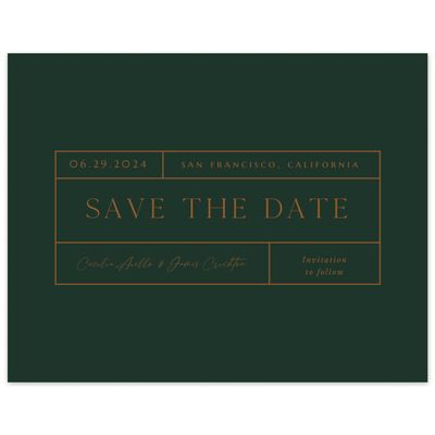 Green Modern Wedding Digital Save the Date - Colfax Landscape