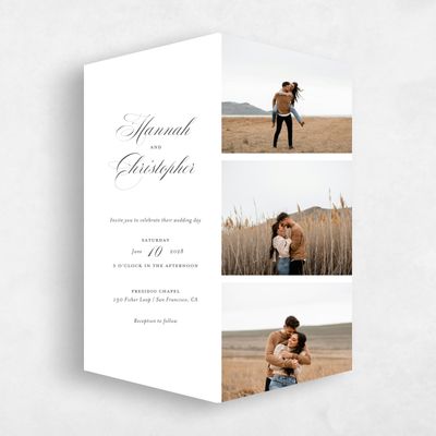 White Diamond Wedding Invitation - Jade Multiphoto