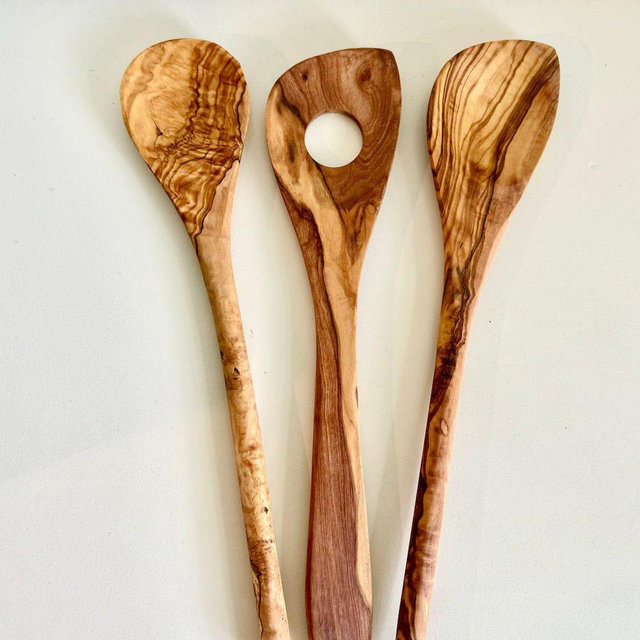 Set Olive Wood Spoon| Risotto Spoon, Cornered Spoon, Regular Spoon| Handmade Wooden Spoons| Rustic Kitchen| Housewarming Gifts