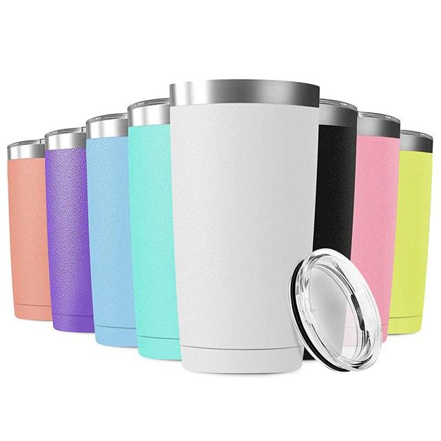 Deitybless 8 Pack 20oz Tumbler Vacuum Insulated Travel Mug with Lids, Stainless Steel Double Wall Bulk Cup for Home, Office, Outdoor Suitable for Vehicle Cup Holders(Assorted Colors)