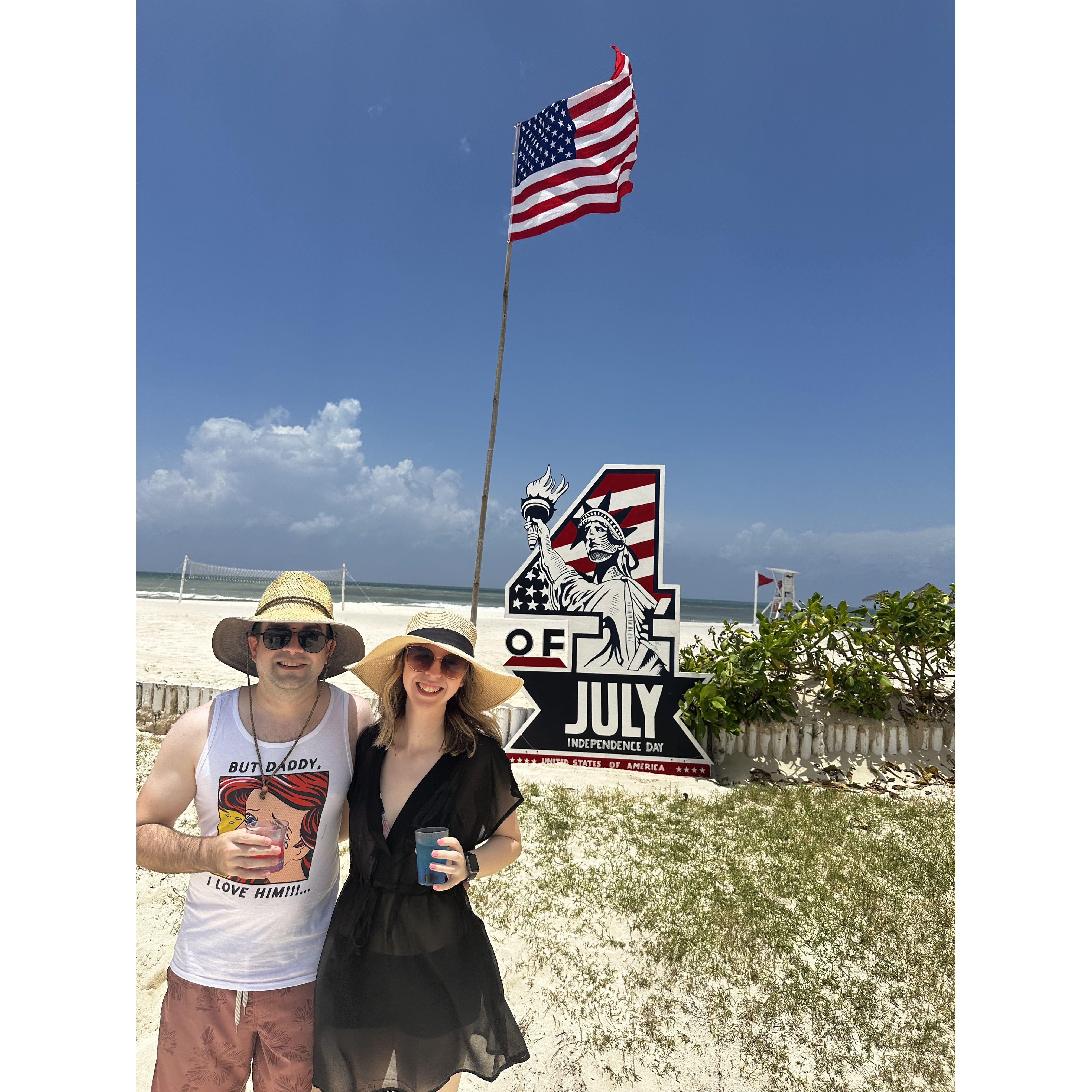 Celebrating 4th of July in Mexico right before we got hit by a hurricane