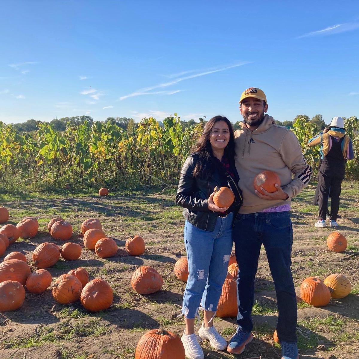 Visiting the Pumpkin patch in Chicago together