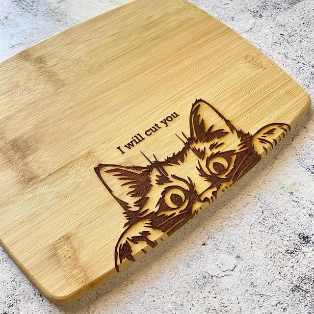 Evil Cat Bamboo Cutting Board