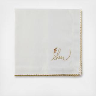Sentiment Cheer Embroidered Napkin, Set of 6