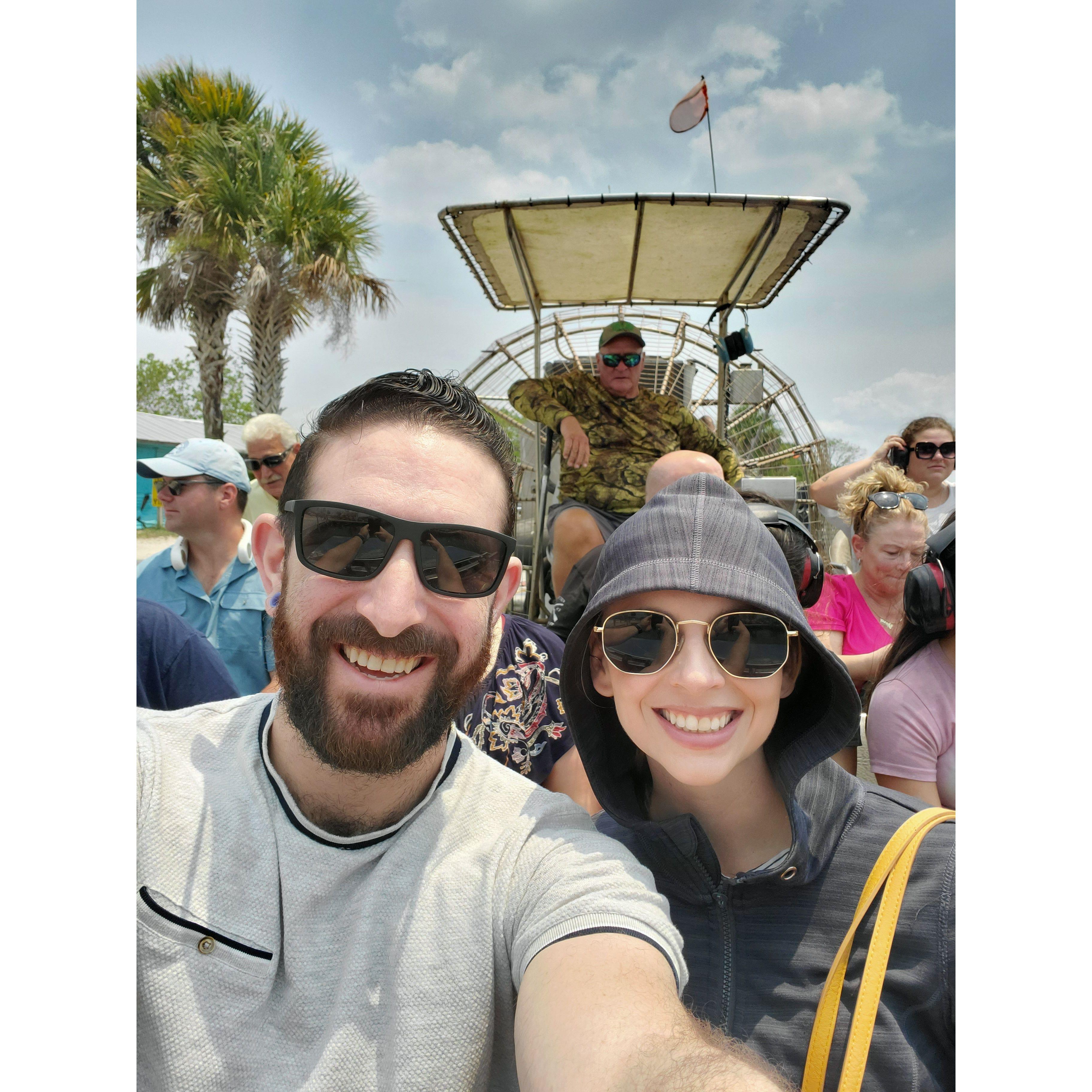 Our first time on a fan boat in the Florida Everglades!