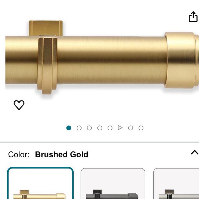 BlastHome™ Luxury 4 ft Custom Curtain Rod – 1 1/4" Large Diameter – Premium Brackets & Endcaps – Nonadjustable Rods Connect for a Seamless Look – Brushed Gold Finish