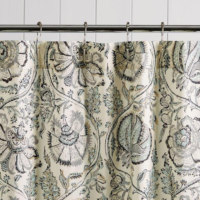 Haylie Print Shower Curtain, 72x72, Gray Multi