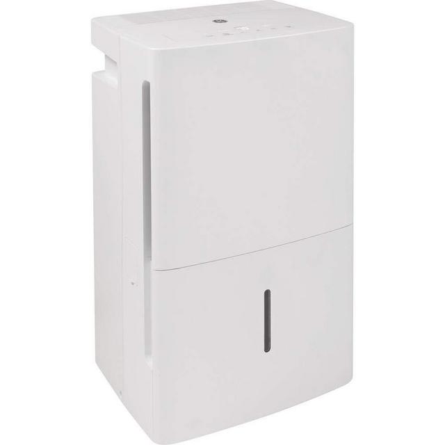 GE ADEL50LW Portable Compact Multi Speed Electric Home Dehumidifier, 50 Pints Per Day, Energy Star Rated, White (Renewed)