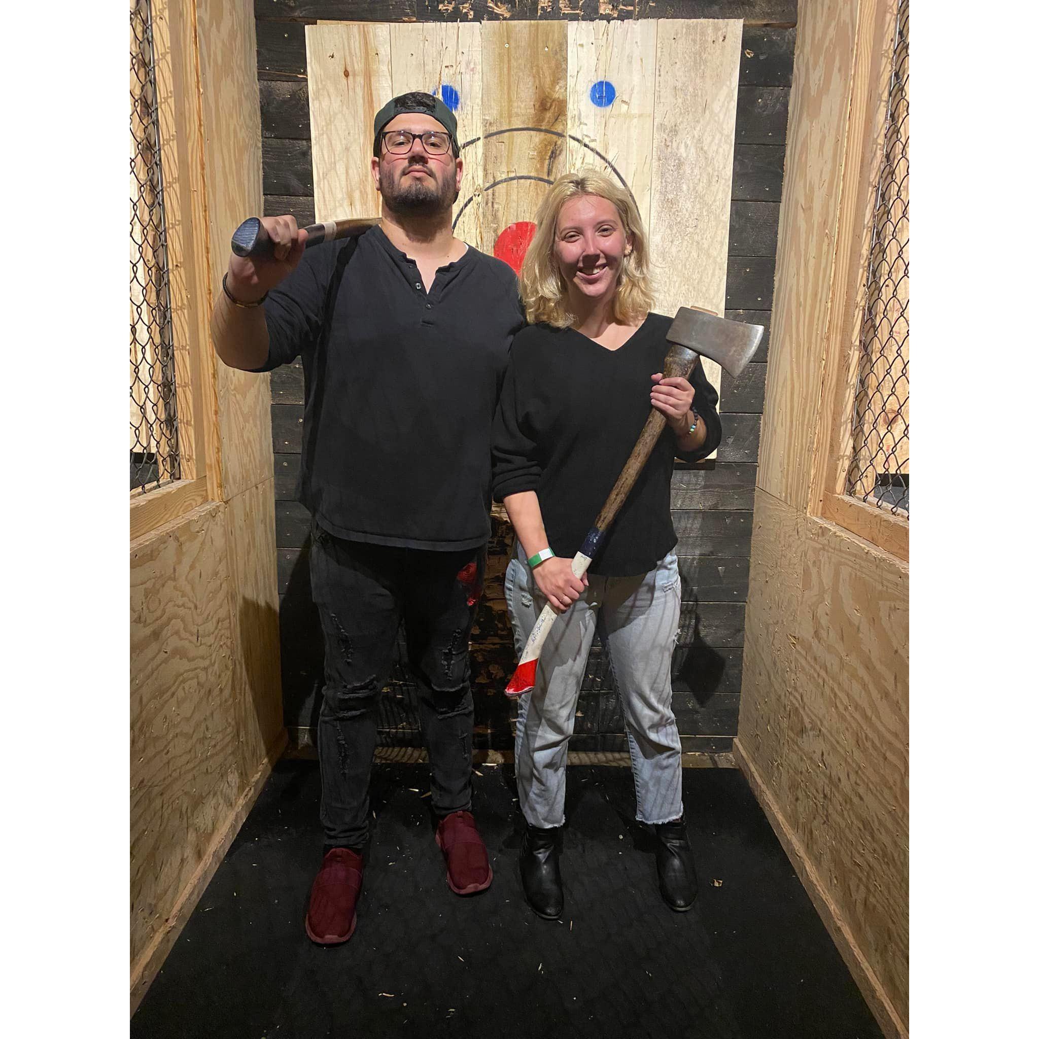 axe throwing together