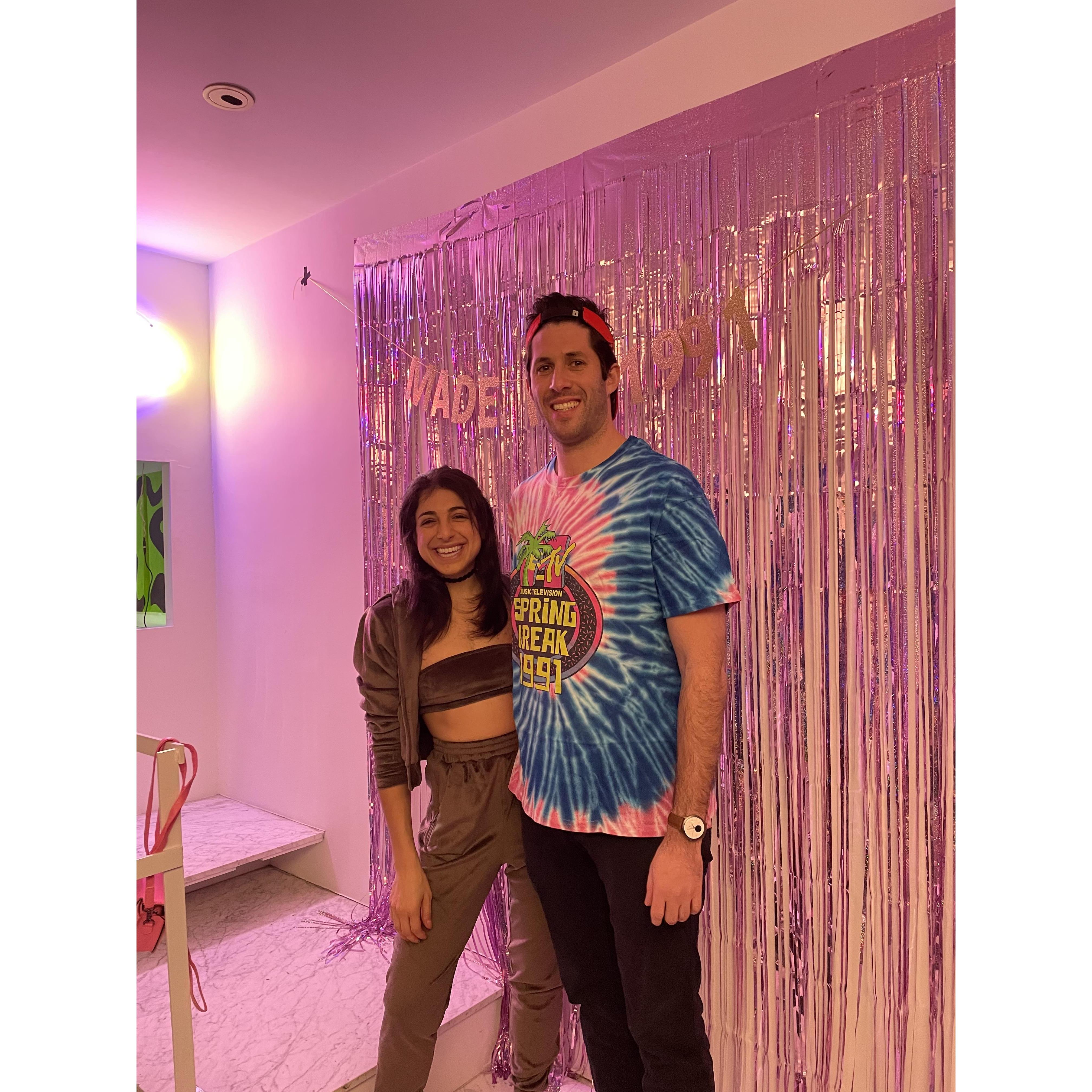 At Julia's friend, Lizzie's, 30th birthday party at their apartment #WeLovethe90s