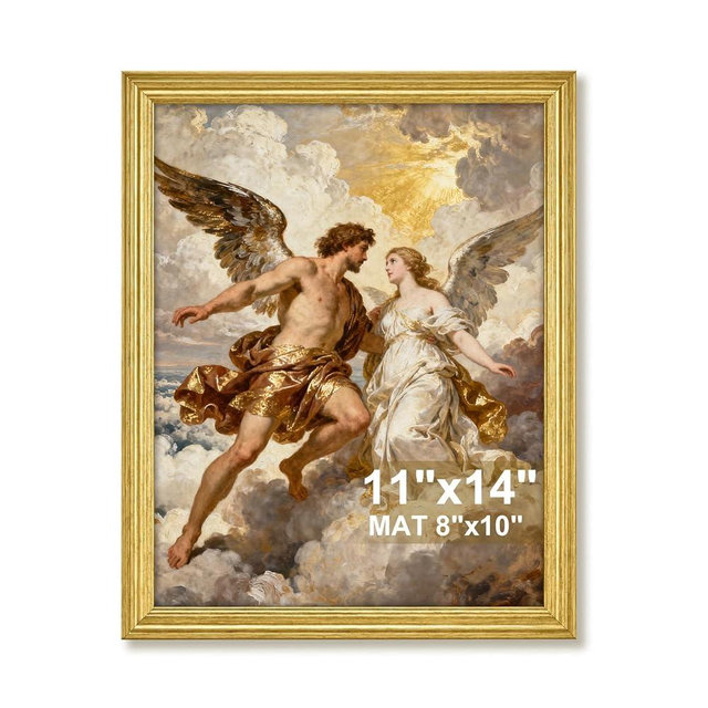 TWING Vintage Picture Frames 11x14, Ornate Wall Picture Frame with Shock-Resistant Acrylic Cover for Residential, Hospitality Design, Exhibition, Christmas