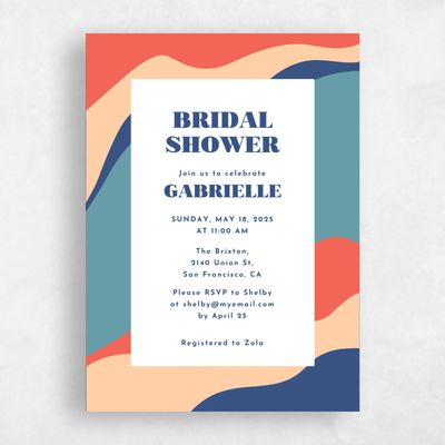 Dusty Cobalt, Blue Wedding Wedding Shower Invitation - Laula Portrait