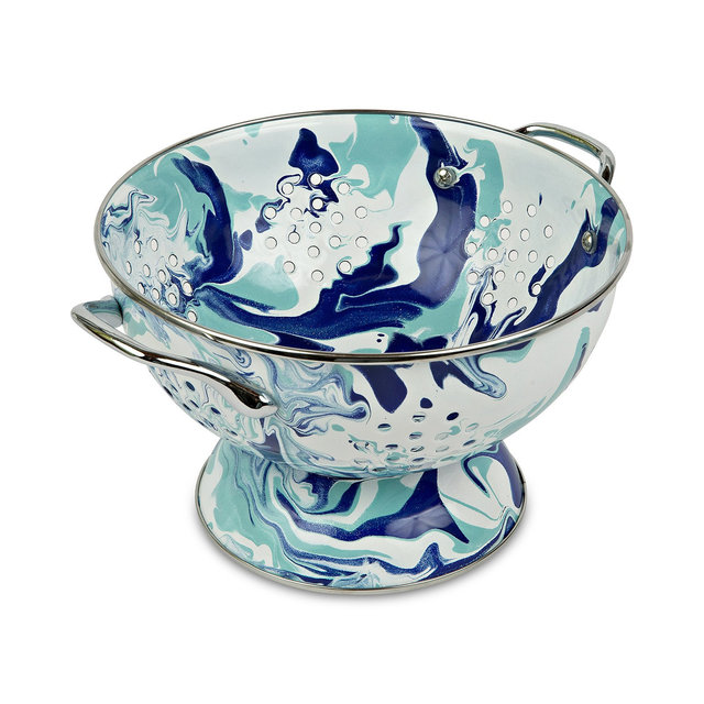 Golden Rabbit Lagoon Enameled Steel Medium Colander