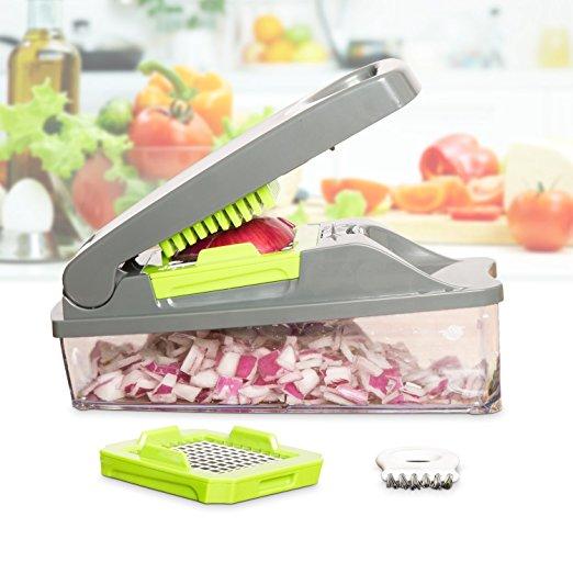 Onion Chopper Pro Vegetable Chopper by Müeller - Strongest - NO MORE TEARS 30% Heavier Duty Multi Vegetable-Fruit-Cheese-Onion Chopper-Dicer-Kitchen Cutter