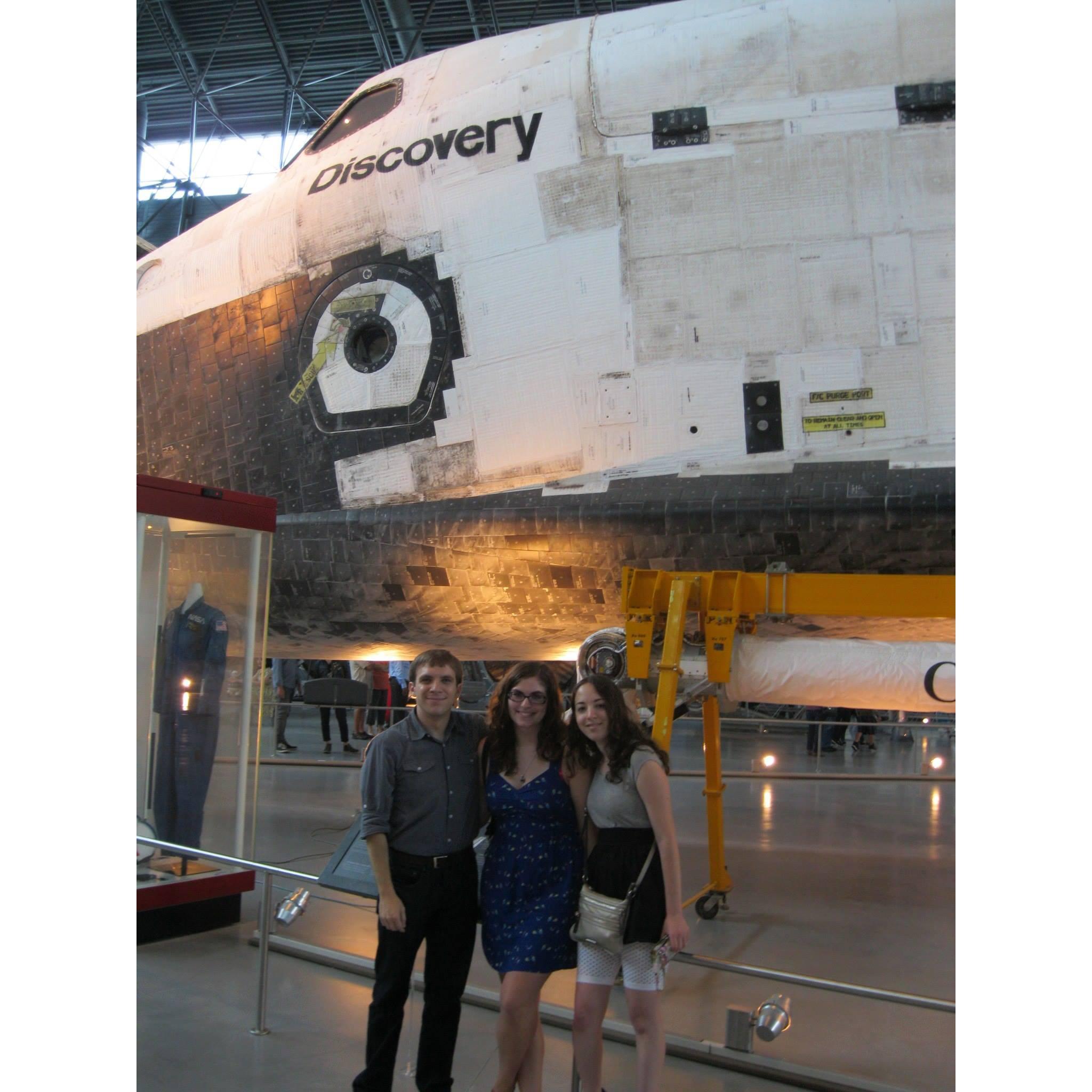 August 2013 - our first picture with Discovery. T-2.5 years to First Date. T-6 years, almost exactly, to taking our engagement photos with Discovery
