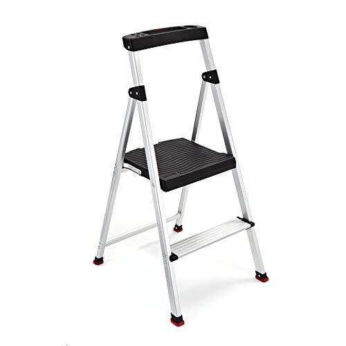 Rubbermaid RMA-2 2 Lightweight Aluminum Step Stool with Project Top, 225-pound Capacity, Silver