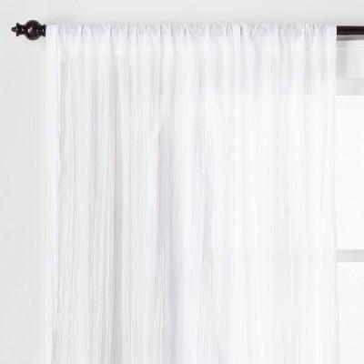 Crushed Sheer Curtain Panel White 63" - Opalhouse™