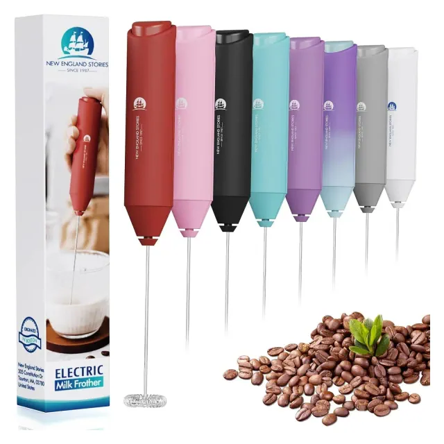 Powerful Milk Frother Wand, Mini Handheld Stainless Steel Whisk, Battery-Powered, Suitable For Coffee, Lattes, Cappuccinos, And Matcha. -Red