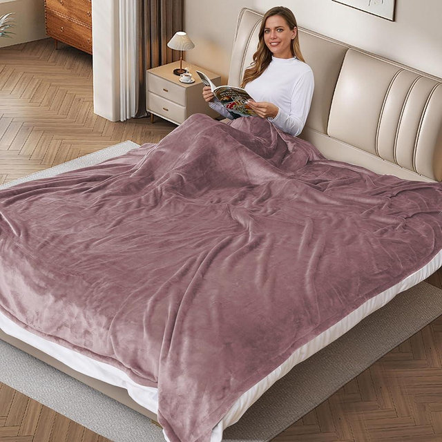 SUNNY HEAT Heated Electric Blanket Full Size 72"x84" - Cozy Warm Flannel Heated Blanket with 4 Heating Levels & 10 Auto Off - Winter Comfort Heating Blanket, Sleep Aid Bedding, Purple
