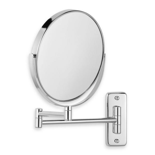 Jerdon Wall-Mount 8X/1X Magnifying Swivel Mirror in Chrome