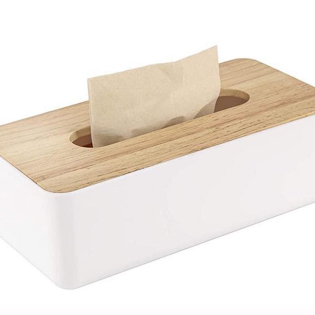 Bulking Wood Tissue Box Cover for Disposable Paper Facial Tissues, Wooden Rectangular Tissue Holder for Storage on Bathroom Vanity, Countertop, Bedroom Dresser, Night Stand, Desk