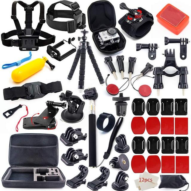 MOUNTDOG Action Camera Accessories Kit for GoPro Hero 7 6 5 4 3+ 3 Hero Session 5 Black Accessory Bundle Set for Yi AKASO Apeman SJ4000 DBPOWER WiMiUS Rollei QUMOX Campark Action Camera Accessory