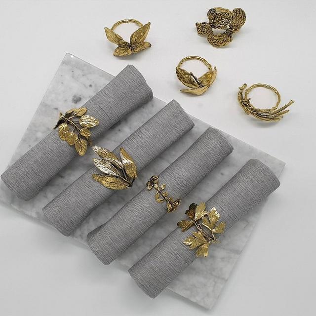 Classic Herb Napkin Ring Set of 8 For All Occasions Thanksgiving Napkin Rings Leaf Napkin Ring - Ideas Gift for Loved One