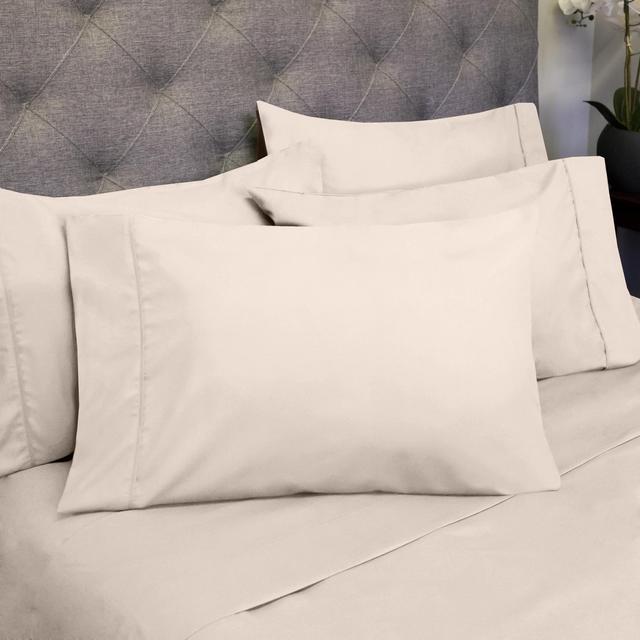 6 Piece Microfiber Egyptian Quality Deep Pocket Bedroom Sheet Set, Sweet Home Collection, Beige, King