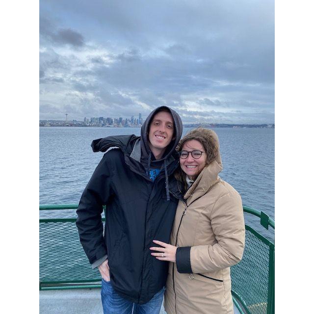 Daniel and I in Seattle after he proposed