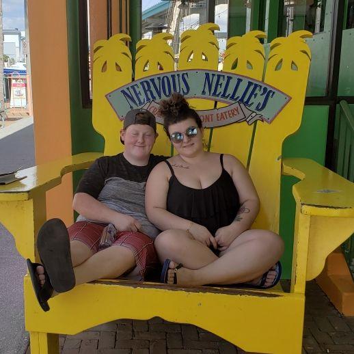 Good food, even better chair.