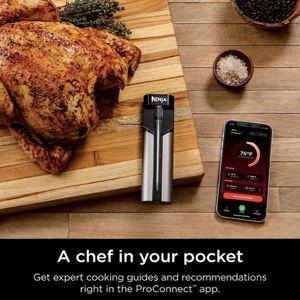 Ninja - ProChef Wireless Thermometer Indoor & Outdoor, 700◦F, extended battery life, long range connection, waterproof - Black/Silver