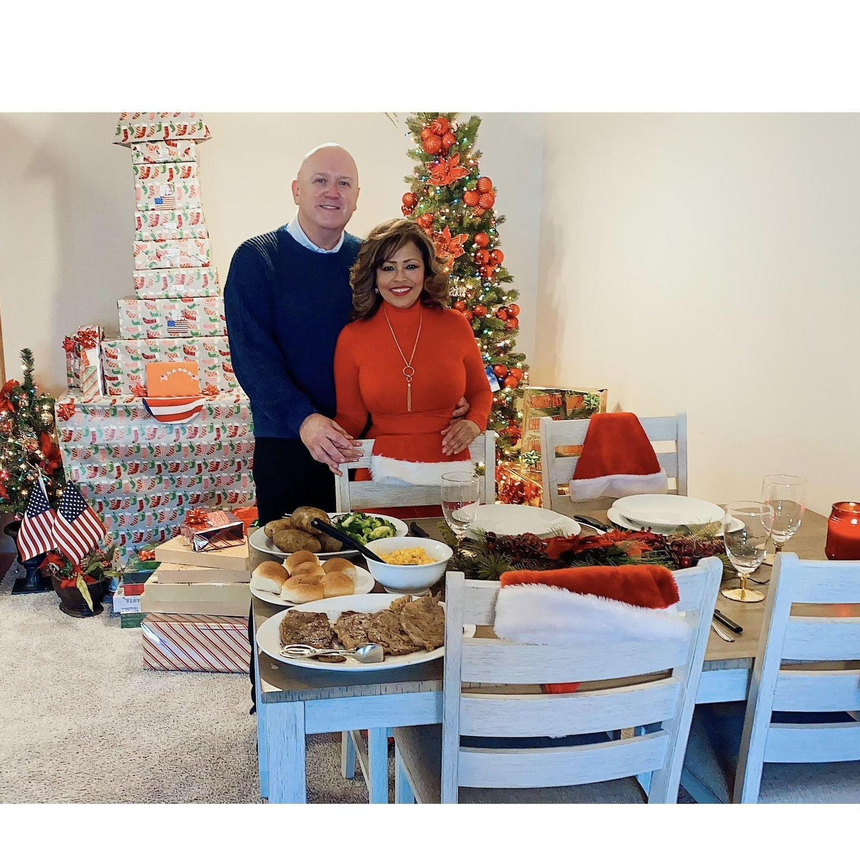 Celebrating together Christmas Eve Dinner.