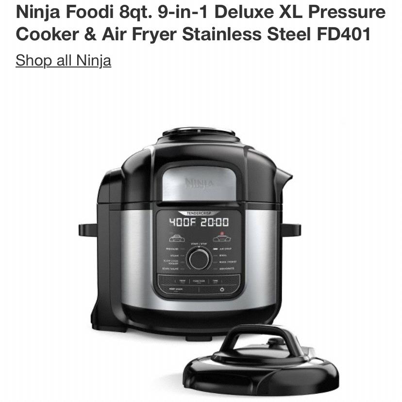 Ninja Foodi 8qt. 9-in-1 Deluxe XL Pressure Cooker & Air Fryer Stainless Steel FD401