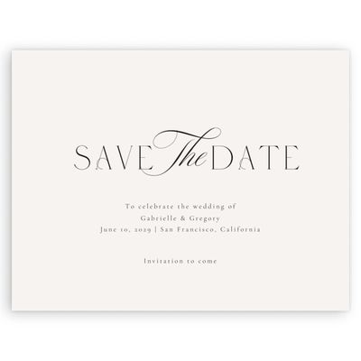 Light Oatmeal, Beige Wedding Digital Save the Date - Payton Landscape
