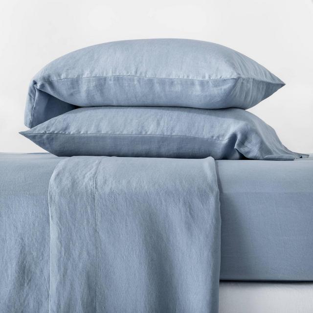 Queen 100% Hemp Solid Sheet Set Deep Sky Blue - Casaluna™