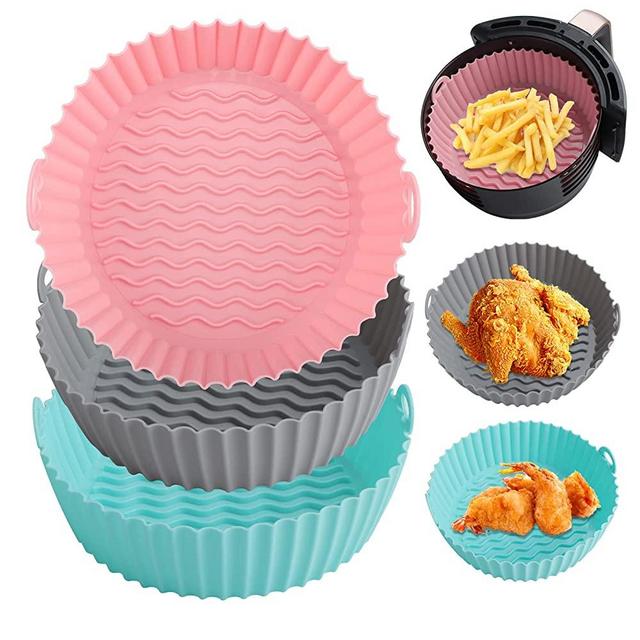 2-Pack Air Fryer Silicone Liners 8.5Inch for 5 to 8 QT Reusable