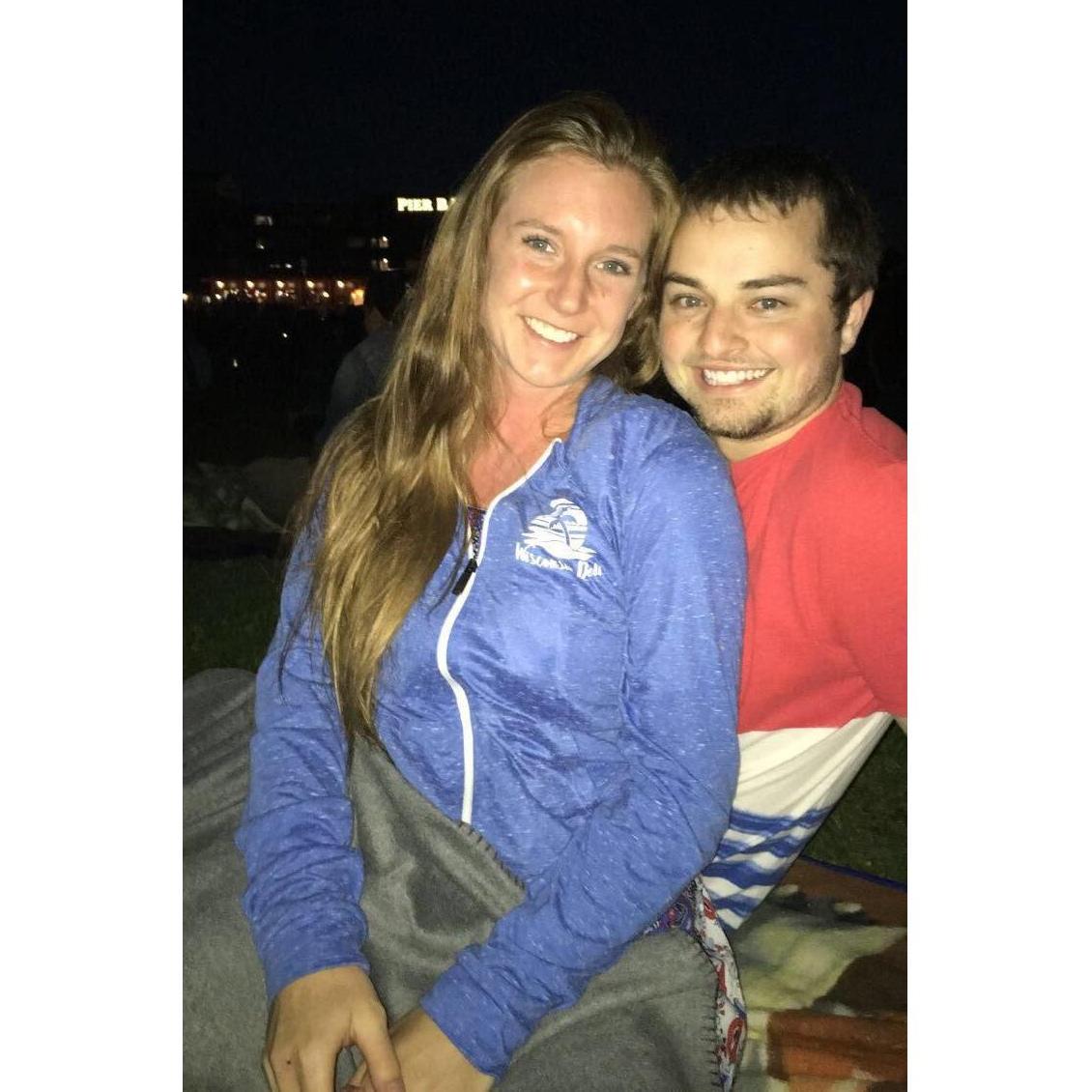 Watching fireworks at Bayfront in Duluth, July 2017