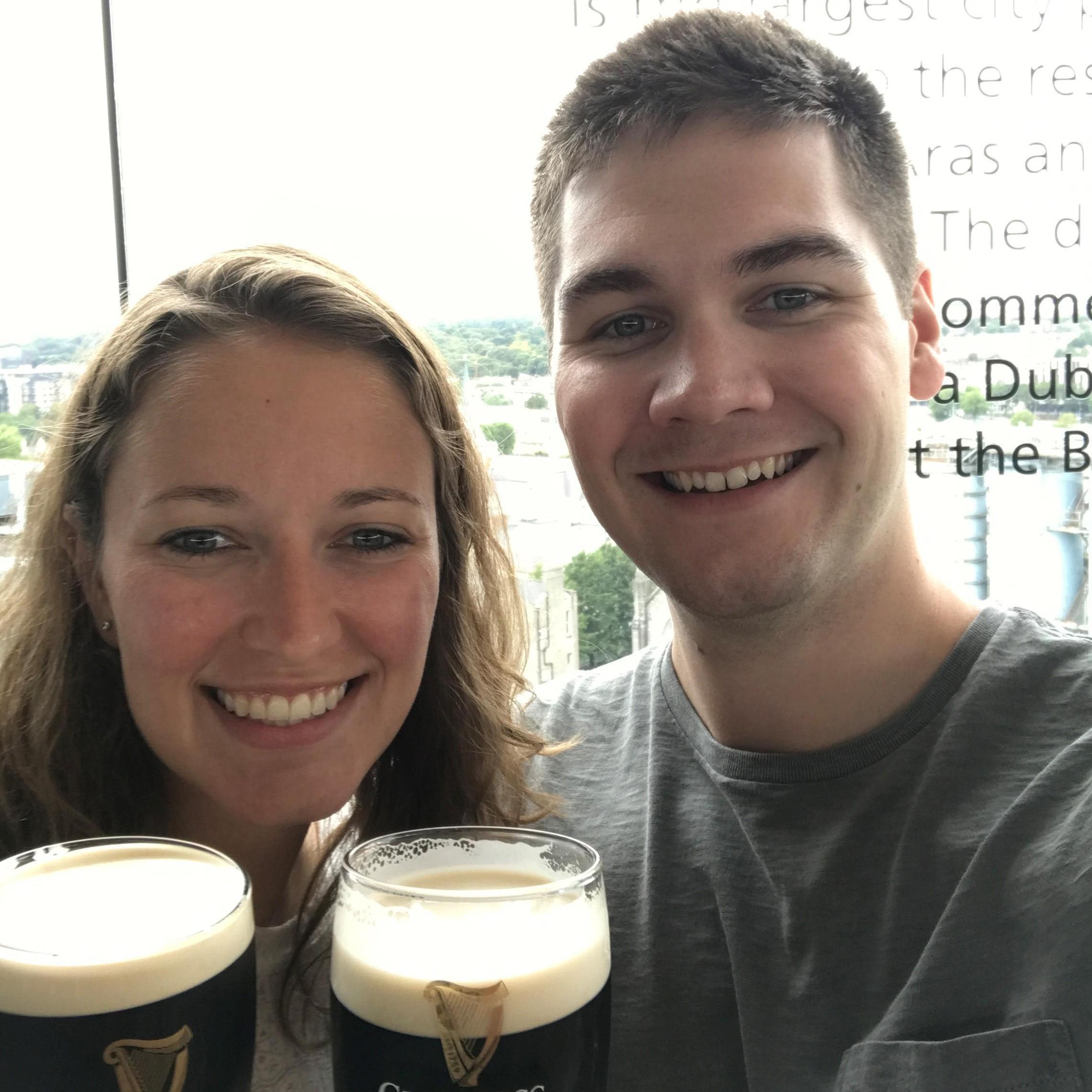 Drinking Guinness in Dublin, Ireland
