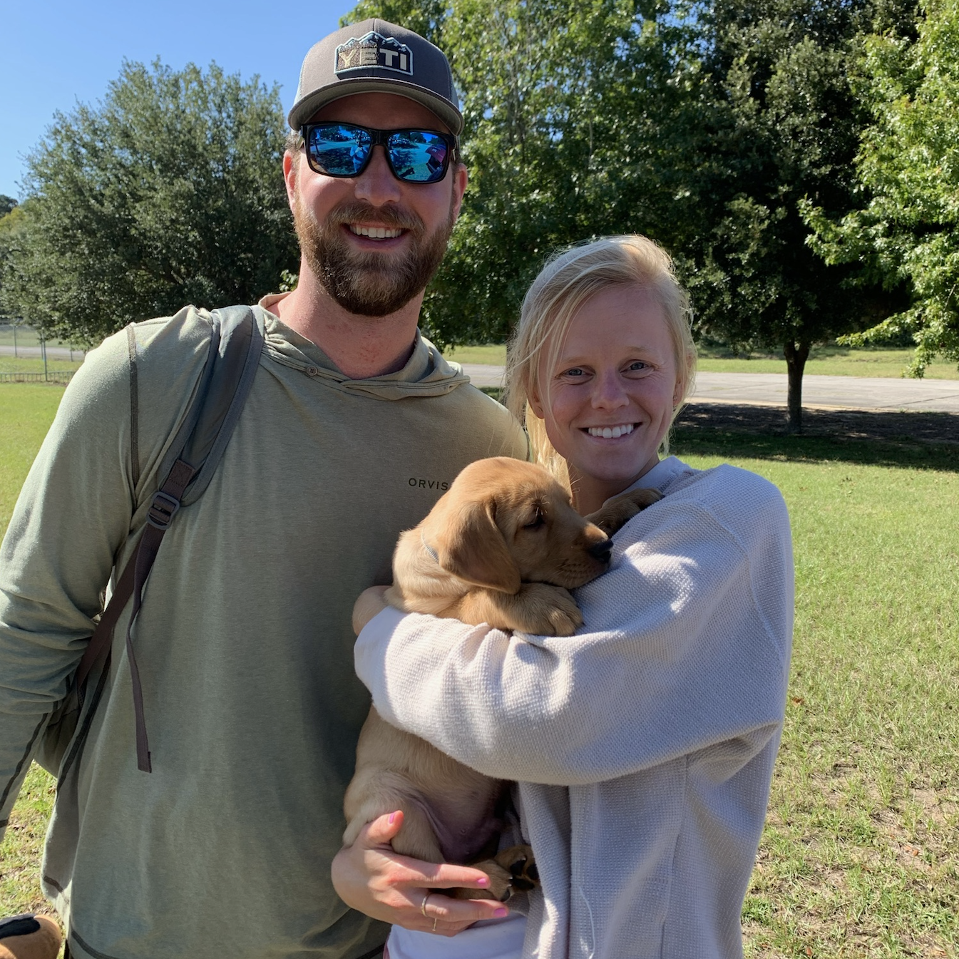 bringing our puppy Fitz home!!