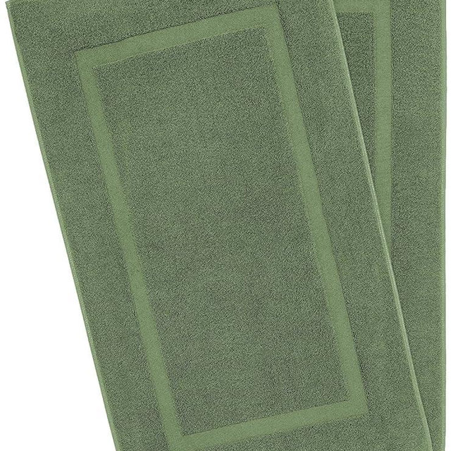 100% Cotton Bath Mats for Bathroom Floor Set of 2 Pack, 20x34 Soft Absorbent Washable Quick Dry Tub Bathmat, Sage Green Bathmats