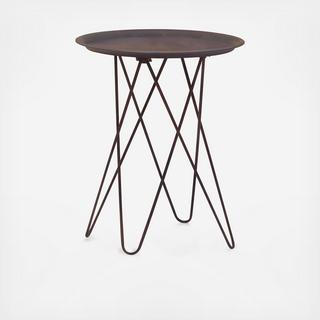 Punk Rusted Metal Frame Side Table