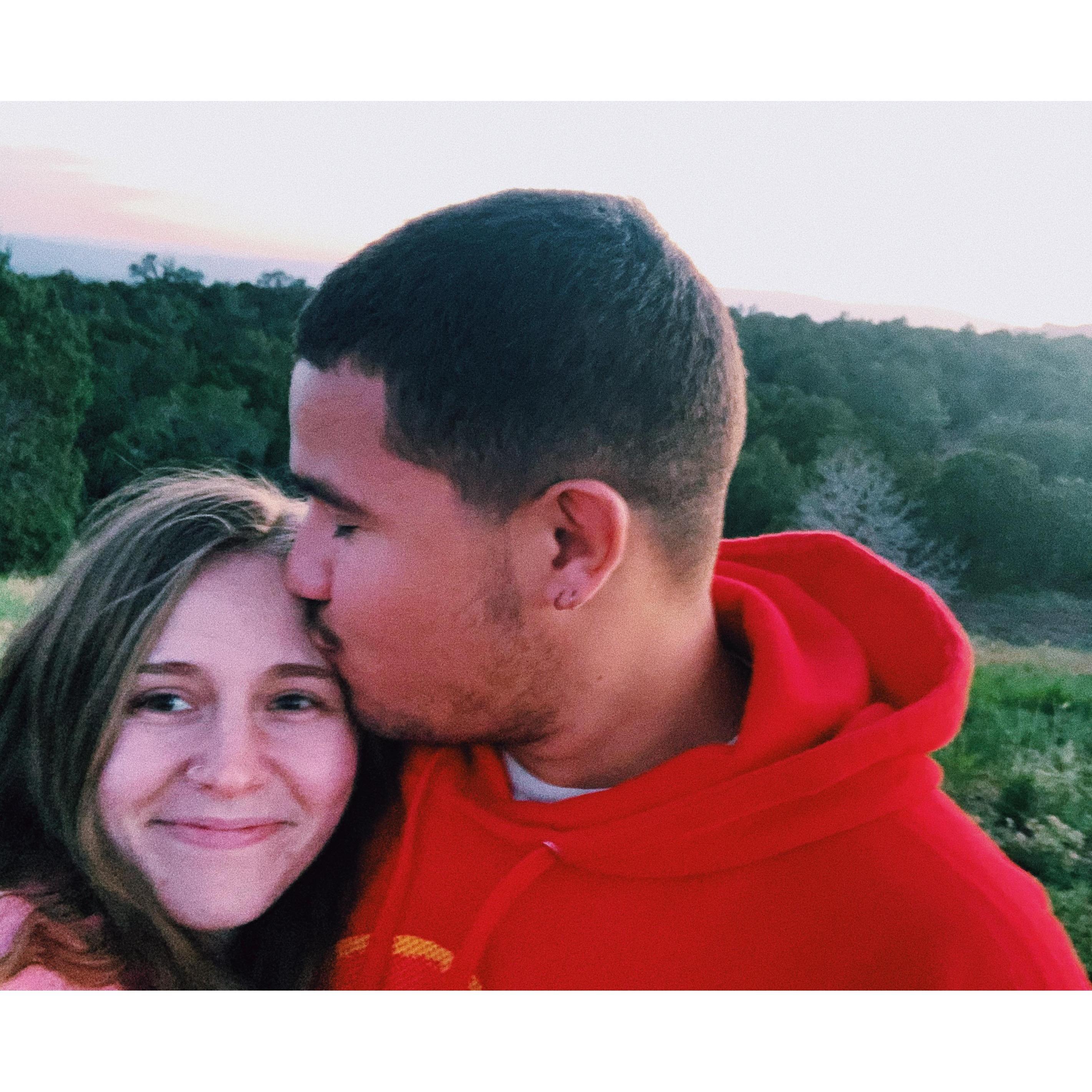Rachel and Emmanuel at sunset in Flagstaff, AZ on their way to Phoenix (May 21st, 2021)